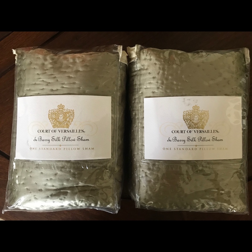 Pair of Court of Versailles STD Silk Sage Shams